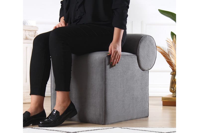 Linburg Sittepuff 45 cm - Grå - Møbler - Stoler - Krakk - Puff