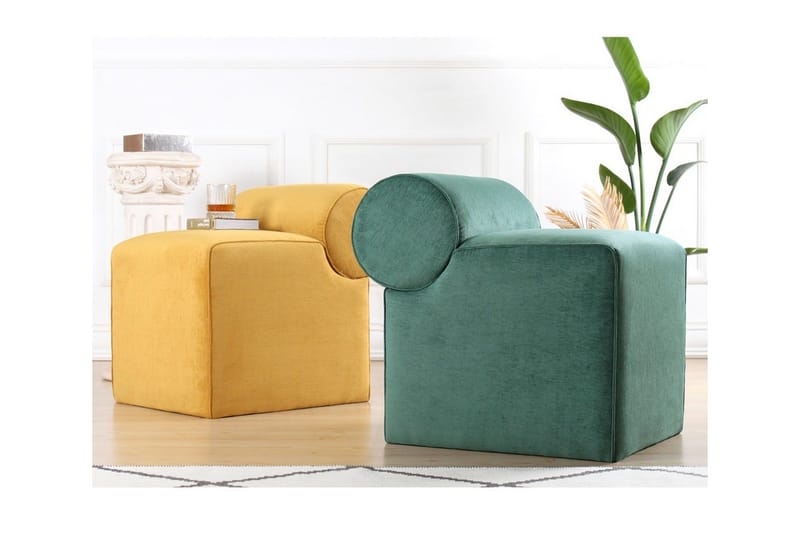 Linburg Sittepuff 45 cm - Green - Møbler - Stoler - Krakk - Puff