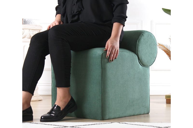 Linburg Sittepuff 45 cm - Green - Møbler - Stoler - Krakk - Puff