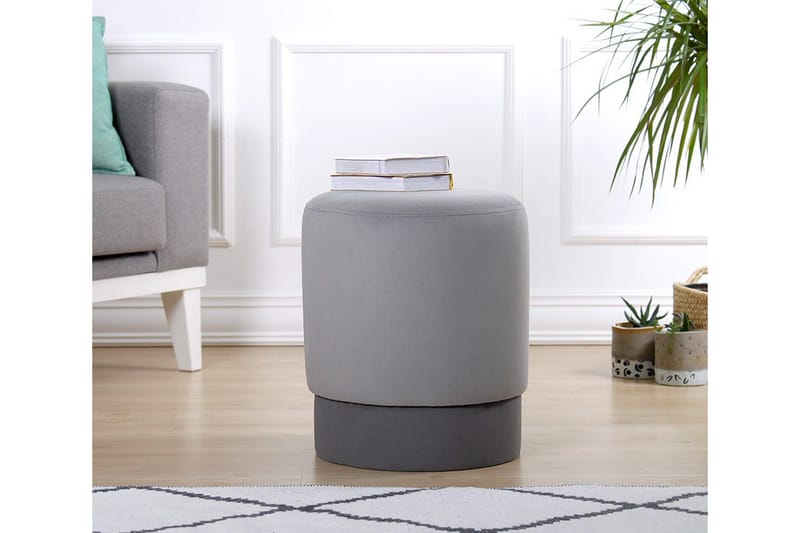 Lockport Sittepuff 38 cm - Grå - Møbler - Stoler - Krakk - Puff