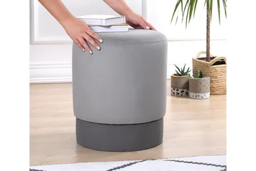 Lockport Sittepuff 38 cm - Grå - Møbler - Stoler - Krakk - Puff