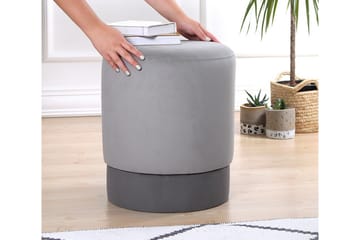 Lockport Sittepuff 38 cm - Grå - Møbler - Stoler - Krakk - Puff