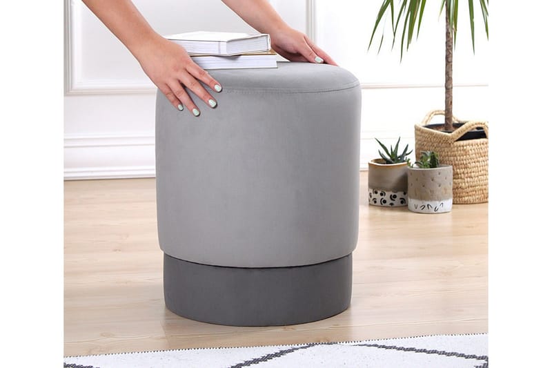 Lockport Sittepuff 38 cm - Grå - Møbler - Stoler - Krakk - Puff