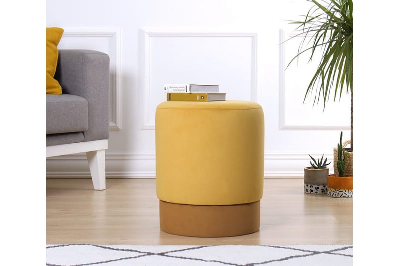 Lockport Sittepuff 38 cm - Gul - Møbler - Stoler - Krakk - Puff