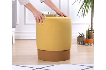 Lockport Sittepuff 38 cm - Gul - Møbler - Stoler - Krakk - Puff