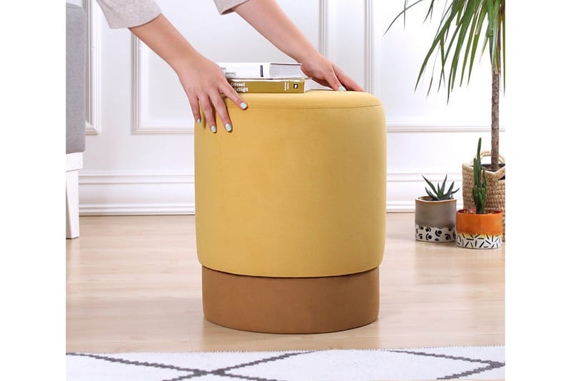 Lockport Sittepuff 38 cm - Gul - Møbler - Stoler - Krakk - Puff