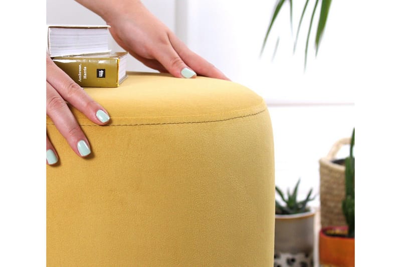 Lockport Sittepuff 38 cm - Gul - Møbler - Stoler - Krakk - Puff