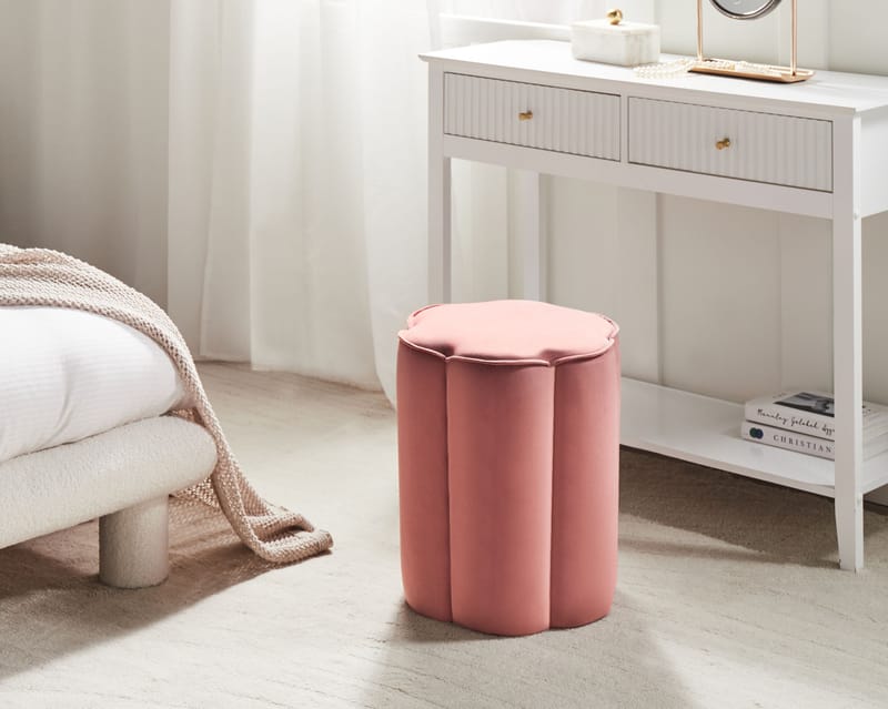 Puff lokket - Rosa - Møbler - Stoler - Krakk - Puff