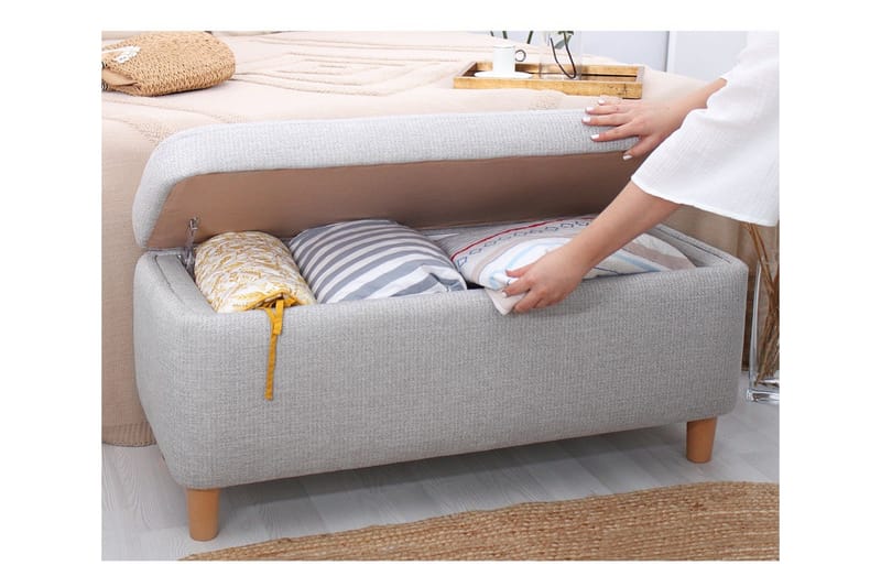 Mansi Sittepuff 100 cm - Lysegrå - Møbler - Stoler - Krakk - Puff