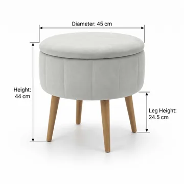 Puff med oppbevaring Atelier Del Sofa Berlin Babyface (Ø45 x H44 cm) Beige - Møbler - Stoler - Krakk - Puff