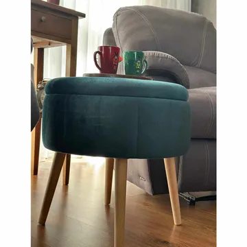 Puff med oppbevaring Atelier Del Sofa Berlin Babyface (Ø45 x H44 cm) Emerald - Møbler - Stoler - Krakk - Puff