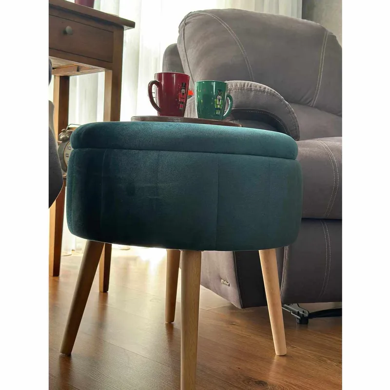 Puff med oppbevaring Atelier Del Sofa Berlin Babyface (Ø45 x H44 cm) Emerald - Møbler - Stoler - Krakk - Puff