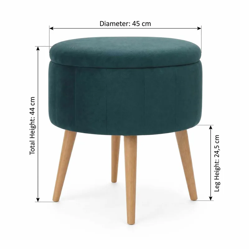 Puff med oppbevaring Atelier Del Sofa Berlin Babyface (Ø45 x H44 cm) Emerald - Møbler - Stoler - Krakk - Puff