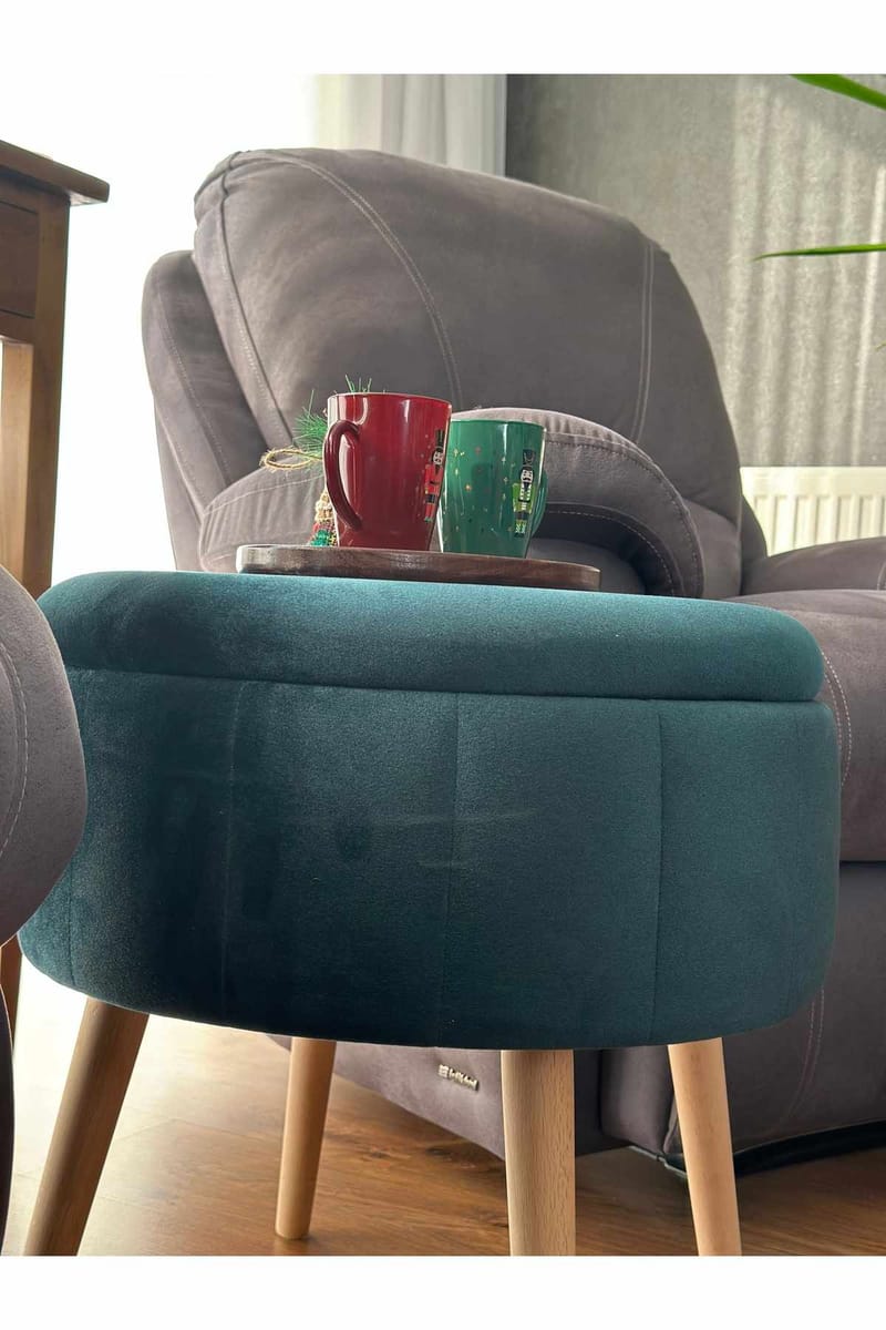 Puff med oppbevaring Atelier Del Sofa Berlin Babyface (Ø45 x H44 cm) Emerald - Møbler - Stoler - Krakk - Puff