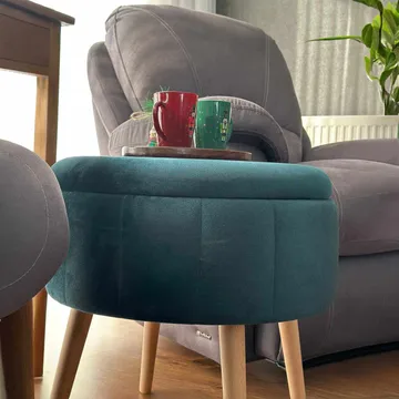 Puff med oppbevaring Atelier Del Sofa Berlin Babyface (Ø45 x H44 cm) Emerald - Møbler - Stoler - Krakk - Puff