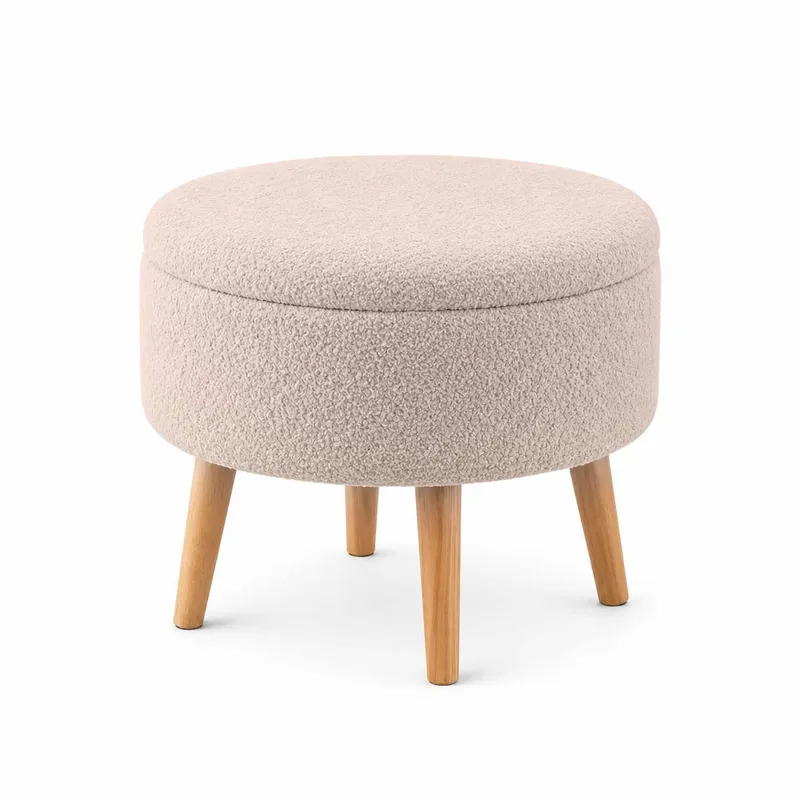 Puff med oppbevaring Atelier Del Sofa Berlin Wellsoft (Ø45 x H44 cm) Beige