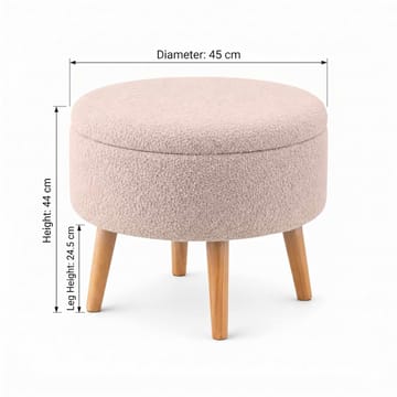 Puff med oppbevaring Atelier Del Sofa Berlin Wellsoft (Ø45 x H44 cm) Beige - Møbler - Stoler - Krakk - Puff