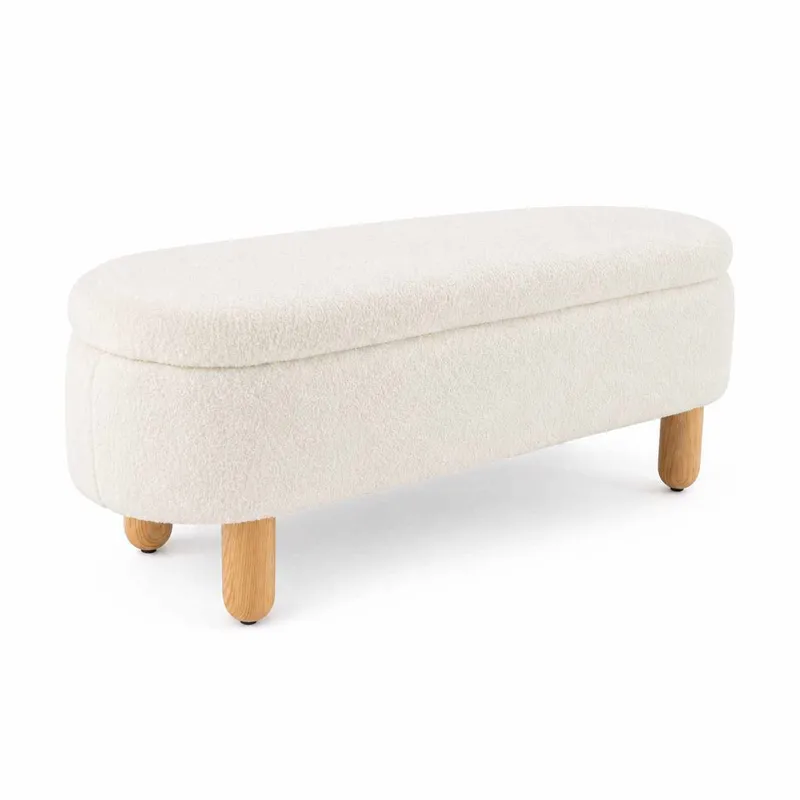 Puff med oppbevaring Atelier Del Sofa Bohem (120 x 44 x 35 cm) Hvit