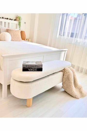 Puff med oppbevaring Atelier Del Sofa Bohem (120 x 44 x 35 cm) Hvit - Møbler - Stoler - Krakk - Puff