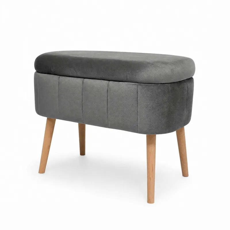 Puff med oppbevaring Atelier Del Sofa Mini Oslo (60 x 46 x 35 cm) Antrasitt