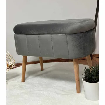 Puff med oppbevaring Atelier Del Sofa Mini Oslo (60 x 46 x 35 cm) Antrasitt - Møbler - Stoler - Krakk - Puff