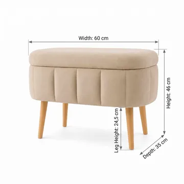 Puff med oppbevaring Atelier Del Sofa Mini Oslo (60 x 46 x 35 cm) Beige - Møbler - Stoler - Krakk - Puff