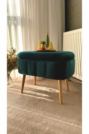 Puff med oppbevaring Atelier Del Sofa Mini Oslo (60 x 46 x 35 cm) Emerald - Møbler - Stoler - Krakk - Puff
