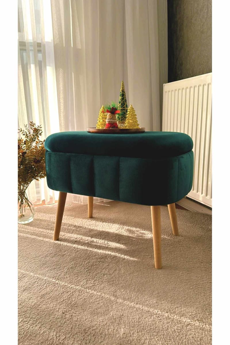 Puff med oppbevaring Atelier Del Sofa Mini Oslo (60 x 46 x 35 cm) Emerald - Møbler - Stoler - Krakk - Puff