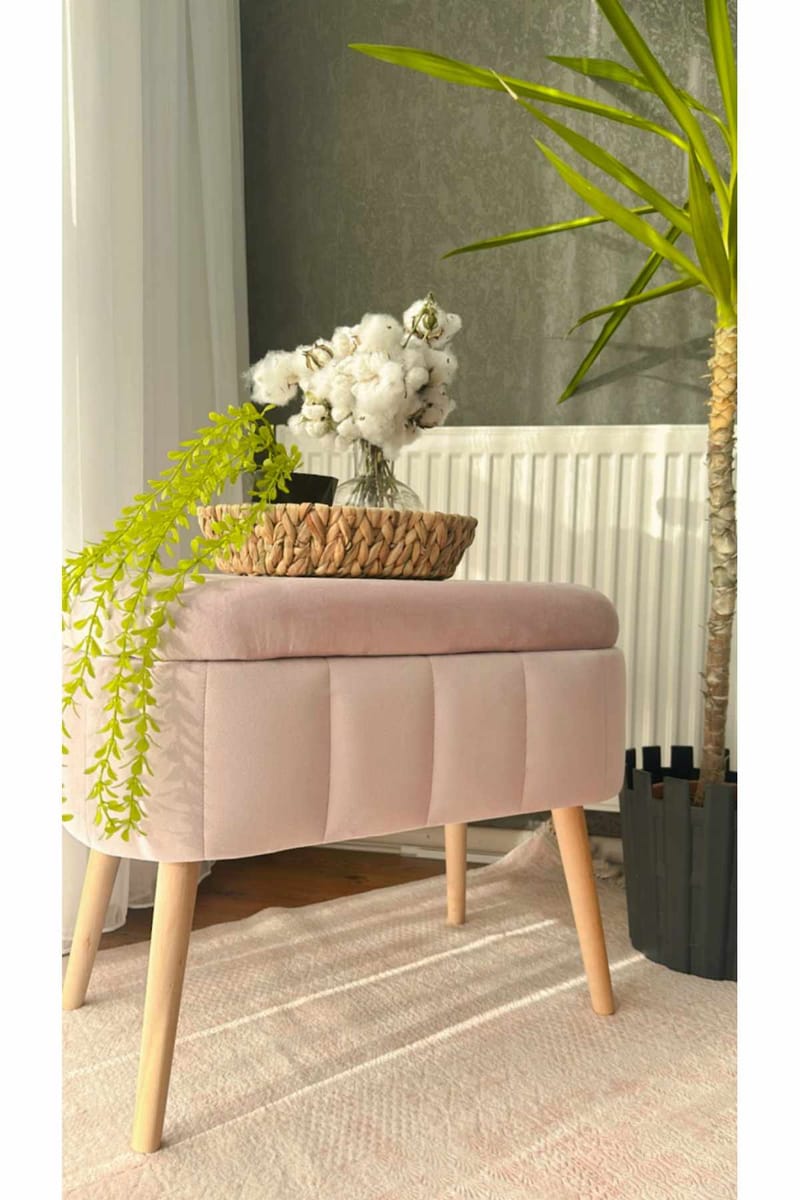 Puff med oppbevaring Atelier Del Sofa Mini Oslo (60 x 46 x 35 cm) Rosa - Møbler - Stoler - Krakk - Puff