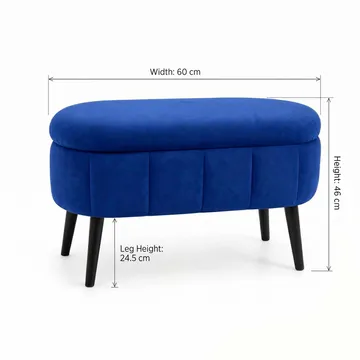 Puff med oppbevaring Atelier Del Sofa Mini Oslo (60 x 46 x 35 cm) Sax Blue - Møbler - Stoler - Krakk - Puff