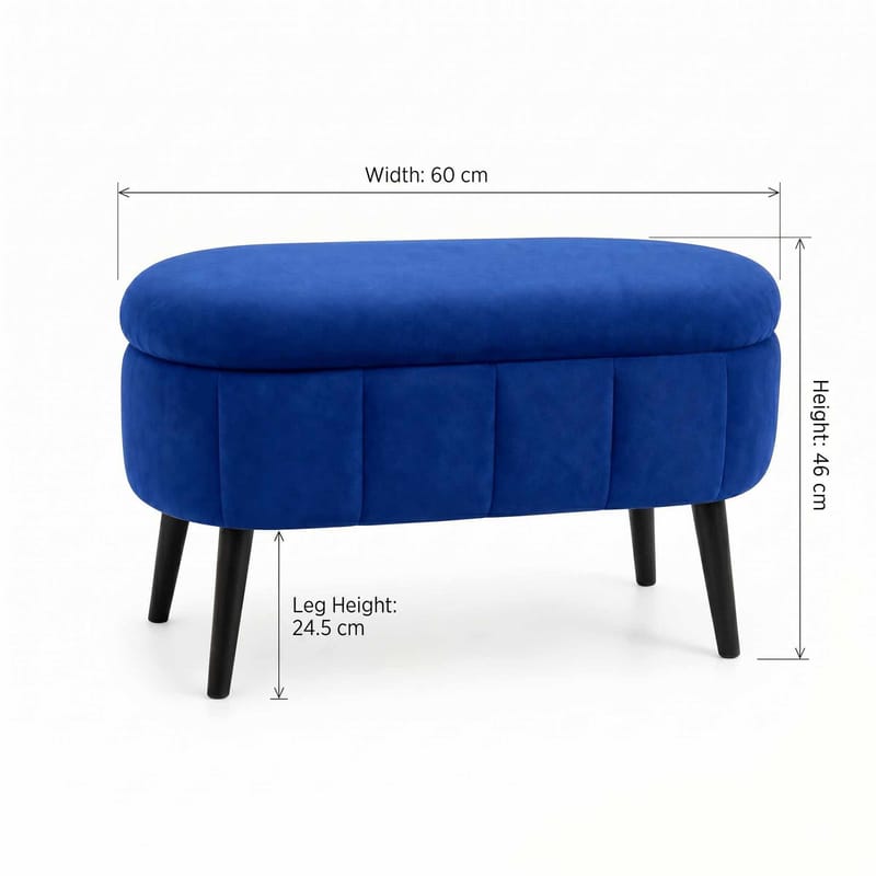 Puff med oppbevaring Atelier Del Sofa Mini Oslo (60 x 46 x 35 cm) Sax Blue - Møbler - Stoler - Krakk - Puff