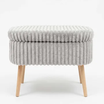 Puff med oppbevaring Atelier Del Sofa Mini Oslo Lin (60 x 46 x 35 cm) Grå
