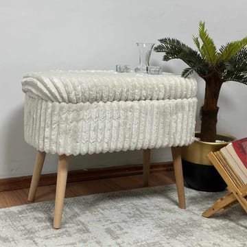 Puff med oppbevaring Atelier Del Sofa Mini Oslo Lin (60 x 46 x 35 cm) Toscano Cream - Møbler - Stoler - Krakk - Puff