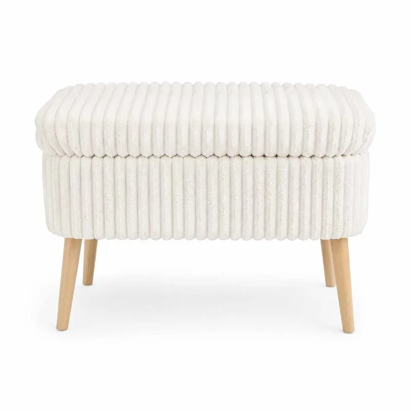 Puff med oppbevaring Atelier Del Sofa Mini Oslo Lin (60 x 46 x 35 cm) Toscano Cream
