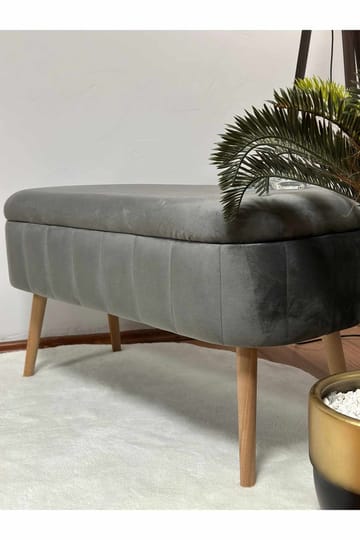 Puff med oppbevaring Atelier Del Sofa Oslo Babyface (90 x 46 x 35 cm) Antrasitt - Møbler - Stoler - Krakk - Puff