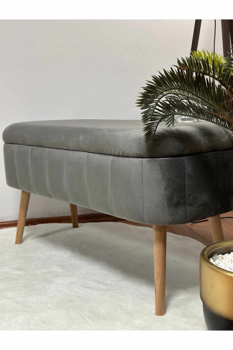Puff med oppbevaring Atelier Del Sofa Oslo Babyface (90 x 46 x 35 cm) Antrasitt - Møbler - Stoler - Krakk - Puff