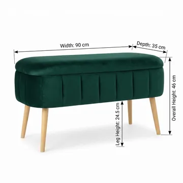 Puff med oppbevaring Atelier Del Sofa Oslo Babyface (90 x 46 x 35 cm) Emerald - Møbler - Stoler - Krakk - Puff