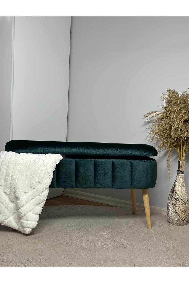 Puff med oppbevaring Atelier Del Sofa Oslo Babyface (90 x 46 x 35 cm) Emerald - Møbler - Stoler - Krakk - Puff