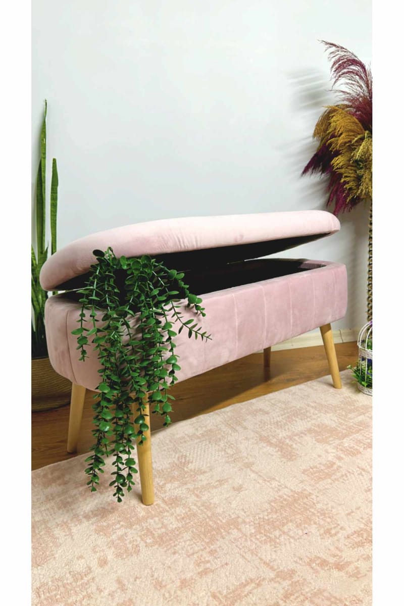 Puff med oppbevaring Atelier Del Sofa Oslo Babyface (90 x 46 x 35 cm) Rosa - Møbler - Stoler - Krakk - Puff