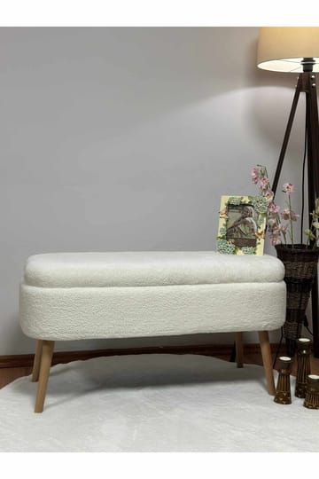 Puff med oppbevaring Atelier Del Sofa Oslo Wellsoft (90 x 46 x 35 cm) Hvit - Møbler - Stoler - Krakk - Puff