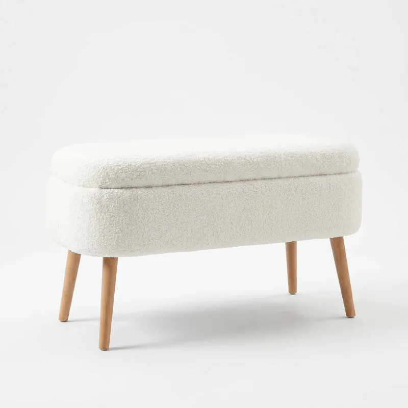 Puff med oppbevaring Atelier Del Sofa Oslo Wellsoft (90 x 46 x 35 cm) Hvit