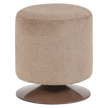 Puff med snurrefot Islen 39 cm rundt - Brun - Møbler - Stoler - Krakk - Puff