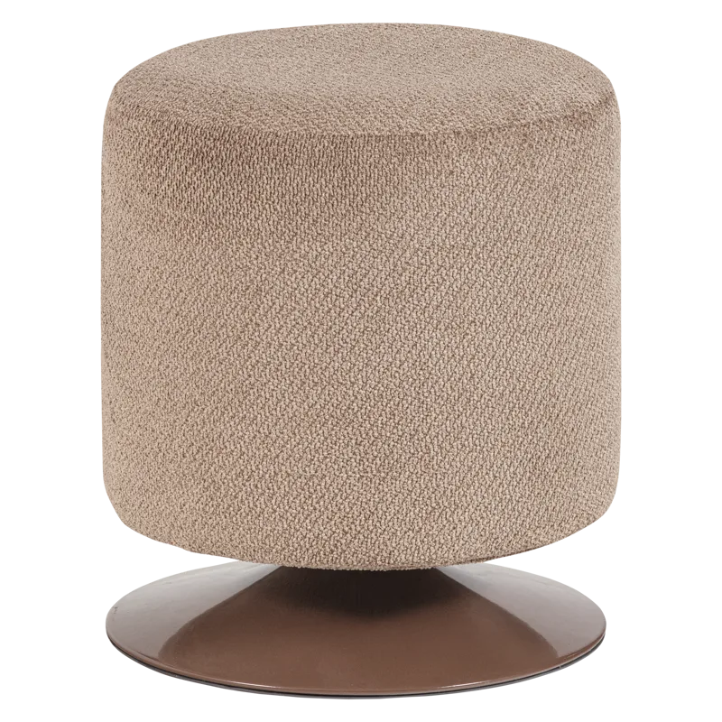 Puff med snurrefot Islen 39 cm rundt, Brun