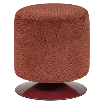 Puff med snurrefot Islen 39 cm rundt - Vinrød - Møbler - Stoler - Krakk - Puff