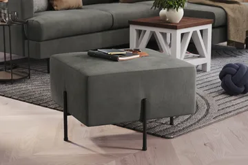 Menard Compact Sittepuff 60 cm Kvadratisk - Grå - Møbler - Stoler - Krakk - Puff