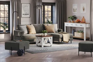 Menard Compact Sittepuff 60 cm Kvadratisk - Grå - Møbler - Stoler - Krakk - Puff