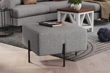 Menard Compact Sittepuff 60 cm Kvadratisk - Grå - Møbler - Stoler - Krakk - Puff