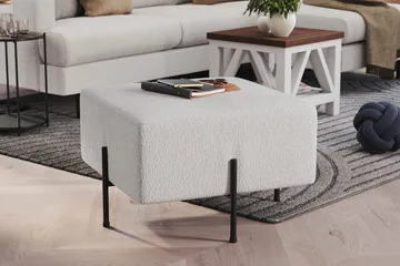 Menard Compact Sittepuff 60 cm Kvadratisk - Hvit - Møbler - Stoler - Krakk - Puff