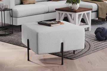 Menard Compact Sittepuff 60 cm Kvadratisk - Lys grå - Møbler - Stoler - Krakk - Puff