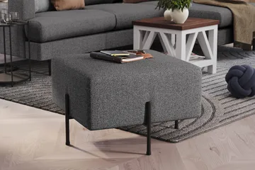 Menard Compact Sittepuff 60 cm Kvadratisk - Mørkegrå - Møbler - Stoler - Krakk - Puff